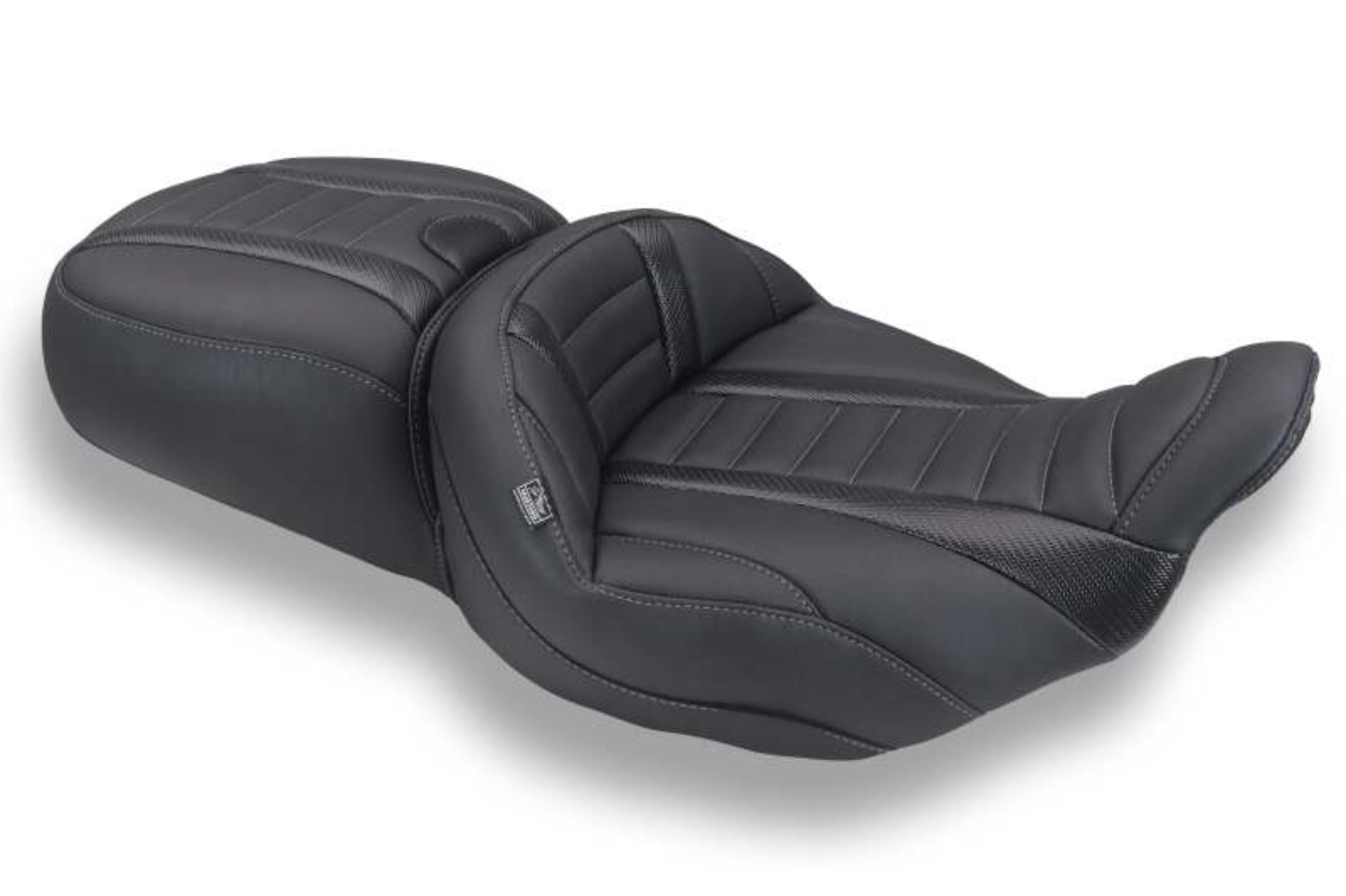 Picture of Mustang 23-26 Harley CVO Road Glide, Street Glide, Deluxe ST 1PC 2Up Blk w/ Gun Metal Gray Thread