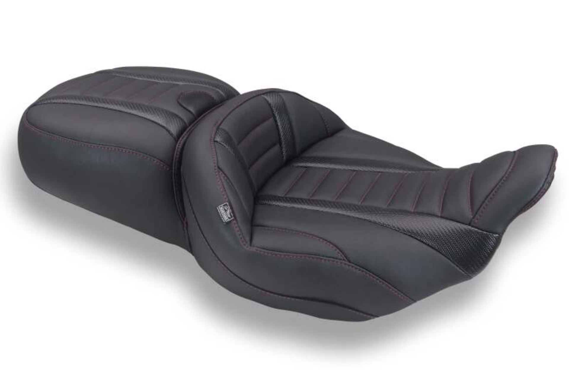 Picture of Mustang 23-26 Harley CVO Road Glide, Street Glide, Deluxe ST 1PC 2Up Blk w/ Dark Cherry Thread