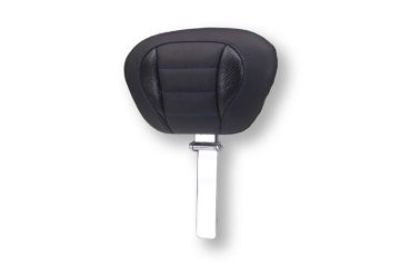 Picture of Mustang 23-26 Harley CVO Road Glide, Street Glide, Deluxe ST Driver Backrest Blk w/ Sky Blue Thread