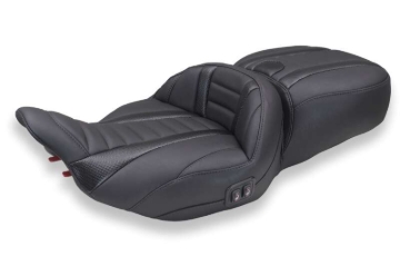 Picture of Mustang 23-26 Harley CVO Road Glide, Street Glide, Heated Deluxe ST 1pc 2Up Blk w/ Blk Thread