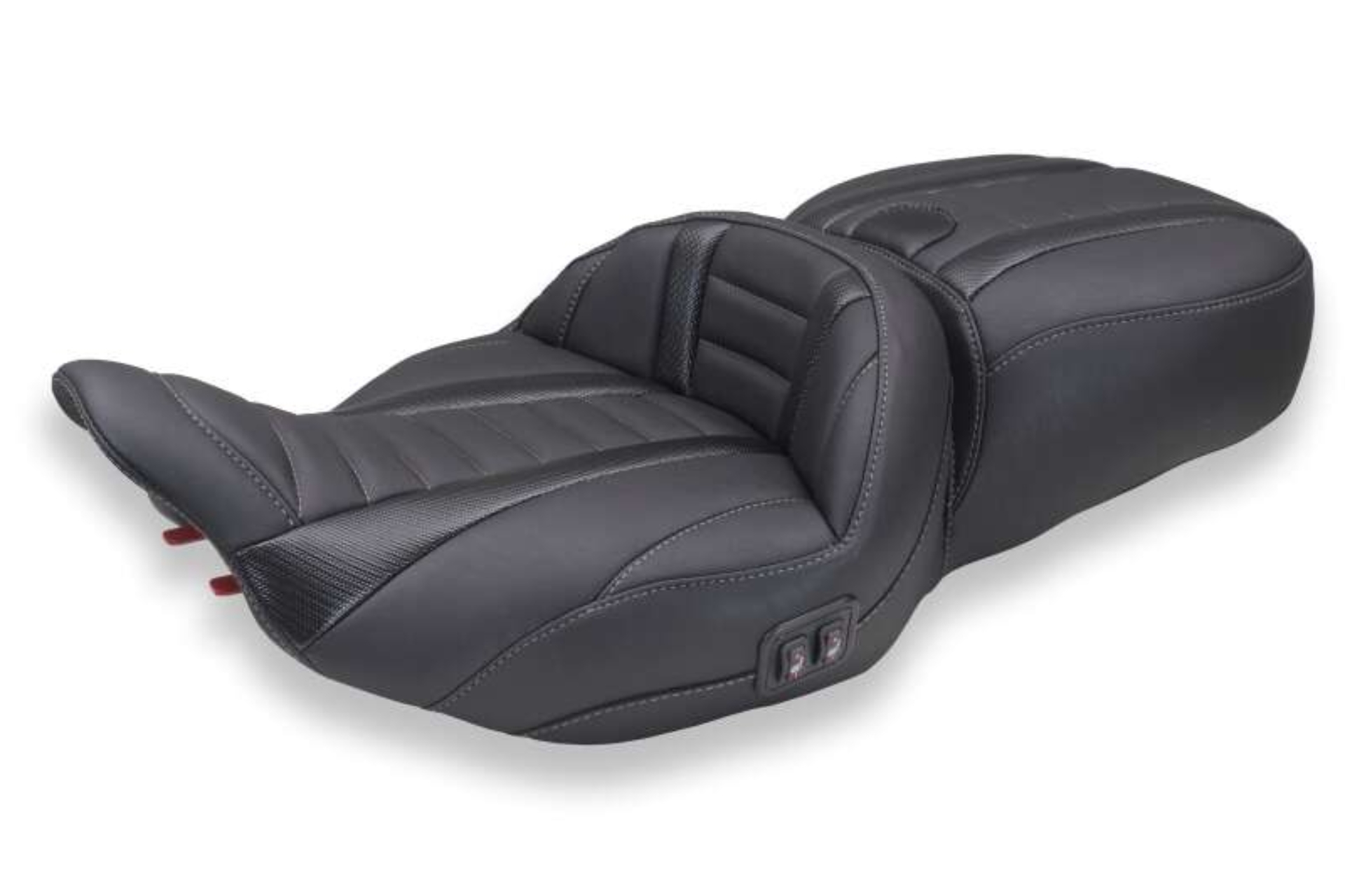 Picture of Mustang 23-26 Harley CVO Road Glide, Street Glide, Heated Deluxe ST 1pc 2Up Blk w/ GM Gray Thread