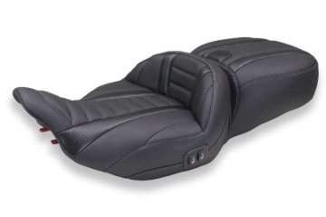 Picture of Mustang 23-26 Harley CVO Road Glide, Street Glide, Heated Deluxe ST 1pc 2Up Blk w/ GM Gray Thread