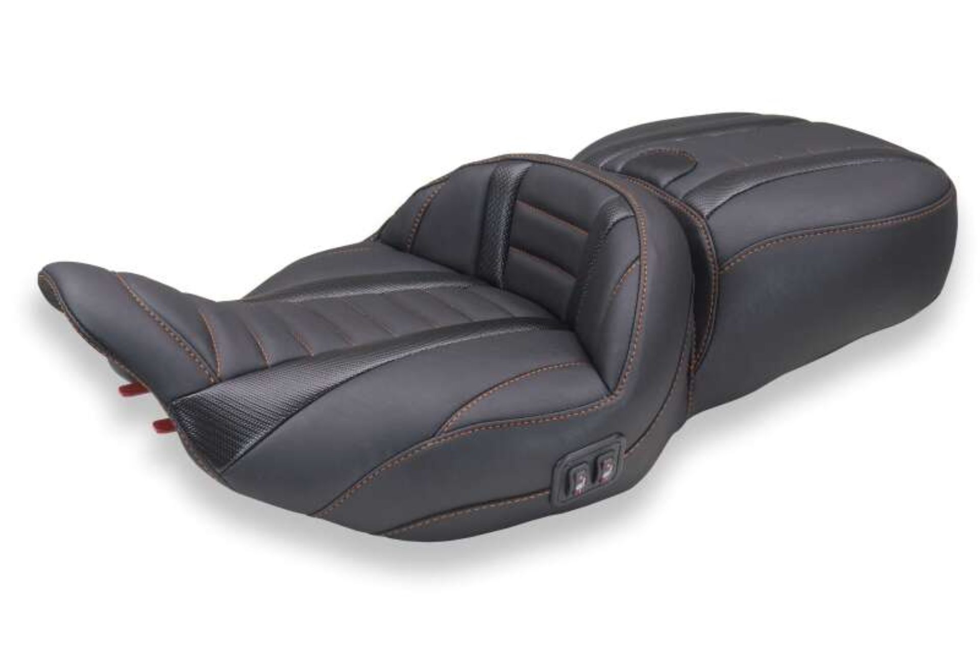 Picture of Mustang 23-26 Harley CVO Road Glide, Street Glide, Heated Deluxe ST 1pc 2Up Blk w/ M Org Thread