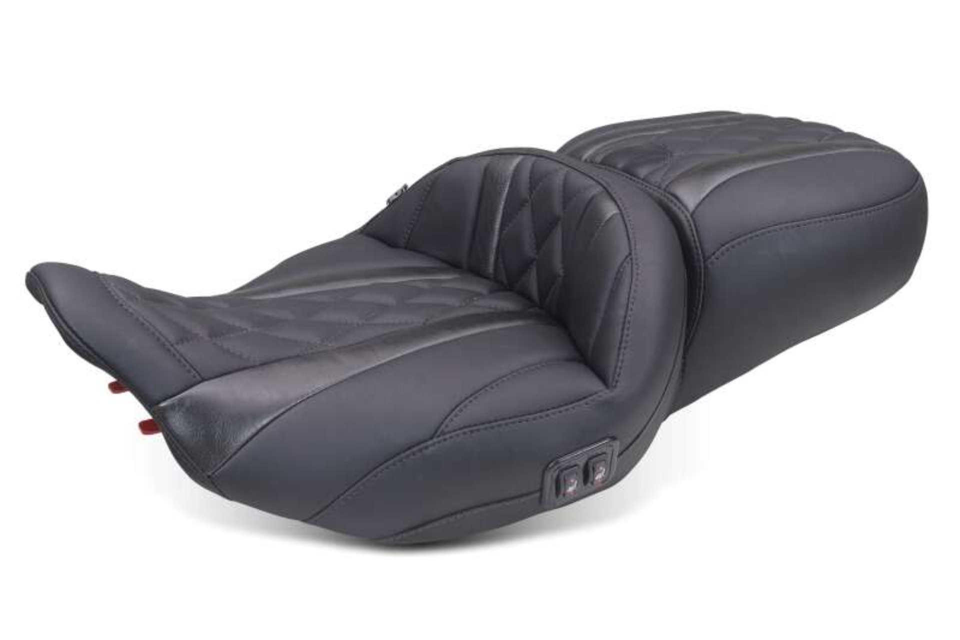 Picture of Mustang 23-26 Harley CVO Road Glide Street Glide Heated Deluxe Diamond ST 1pc 2Up Blk w/Blk Thread