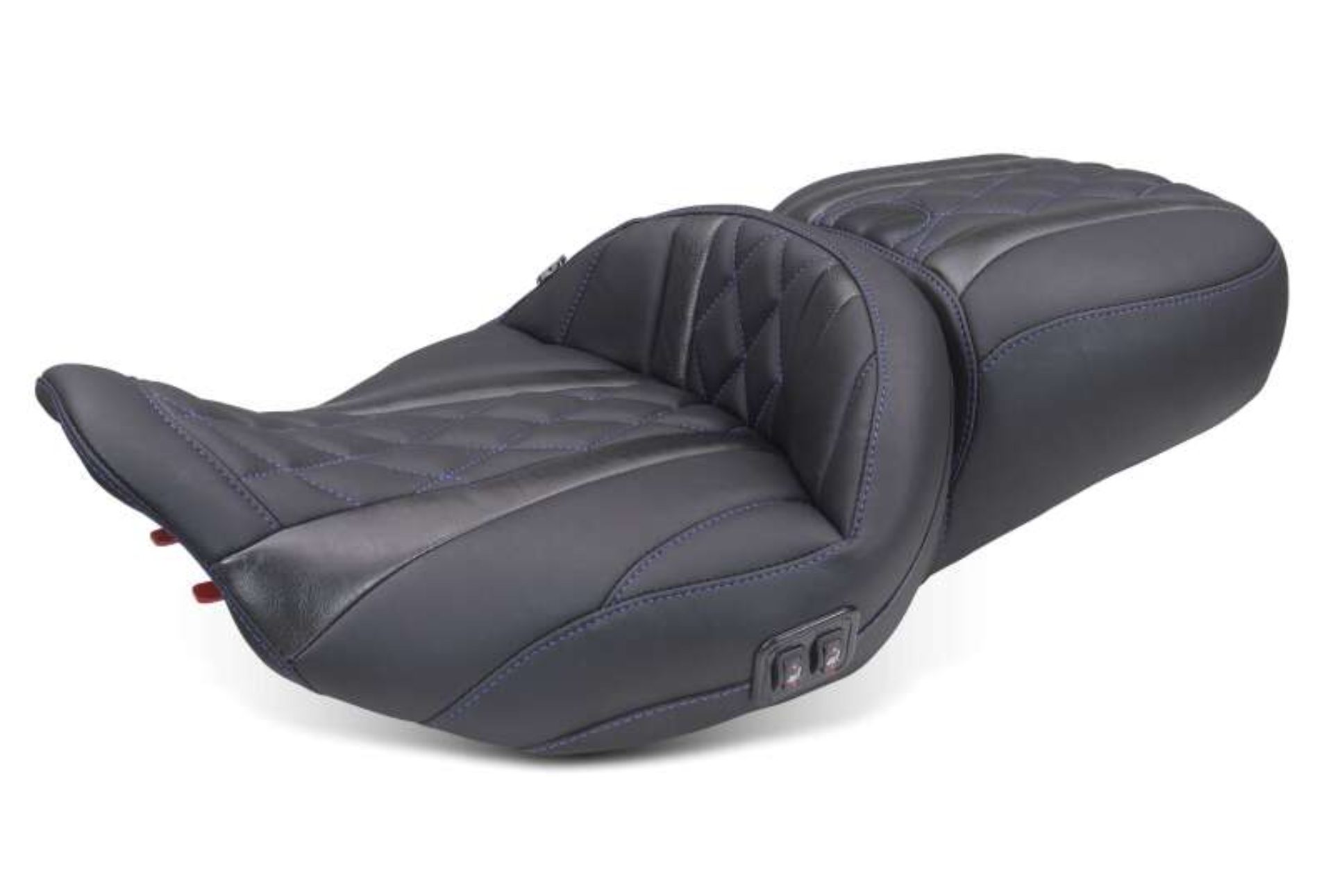 Picture of Mustang 23-26 Harley CVO Road Glide Street Glide Heated Deluxe Diamond ST 1pc 2Up Blk w/SB Thread