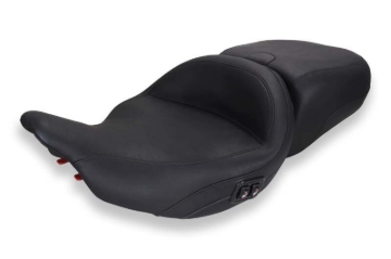 Picture of Mustang 23-26 Harley CVO Road Slide, Street Glide, Heated Smooth ST 1pc 2Up Blk w/ Blk Thread