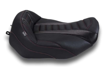 Picture of Mustang 23-26 Harley CVO Road Glide, Street Glide, Deluxe T Solo Blk w Dark Cherry Thread