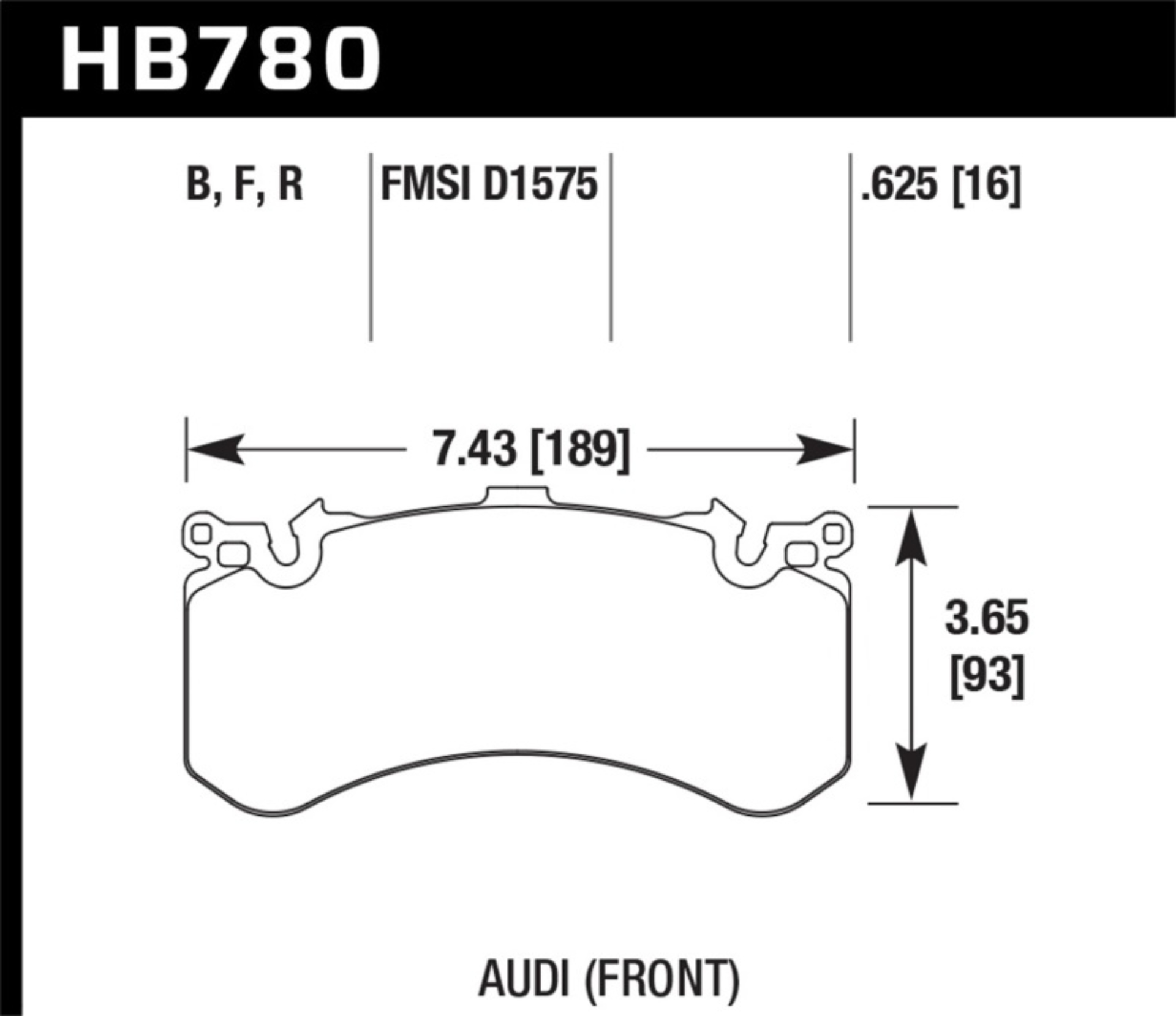 Picture of Hawk 2016 Audi A8 Front High Performance 5.0 Brake Pads