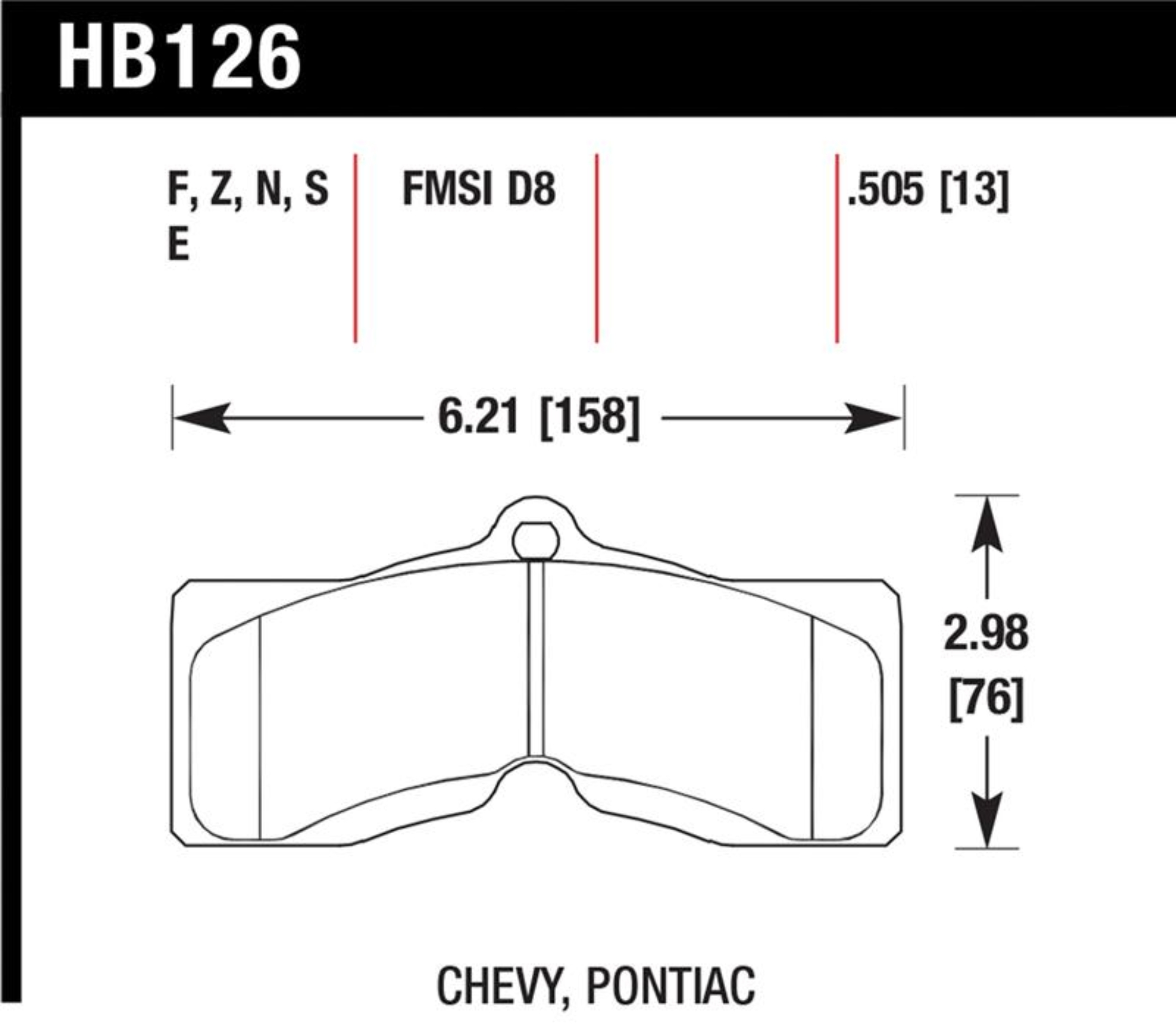 Picture of Hawk 78-82 Chevy Corvette HT-10 Performance Front Brake Pads