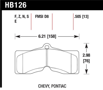 Picture of Hawk 78-82 Chevy Corvette HT-10 Performance Front Brake Pads