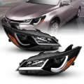 Picture of ANZO Projector Headlights With Plank Style Design Black w/Amber 15-16 Toyota Camry (4DR)
