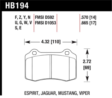 Picture of Hawk 2010 Camaro SS Performance Ceramic Street Rear Brake Pads