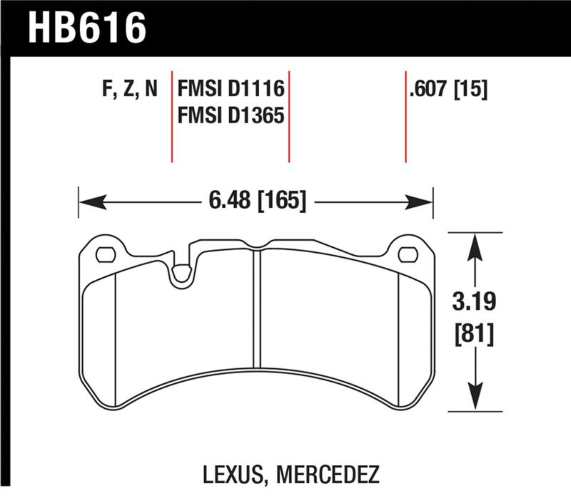 Picture of Hawk 08-09 Lexus IS-F Performance Ceramic Street Front Brake Pads