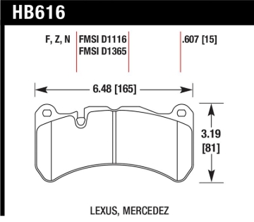 Picture of Hawk 08-09 Lexus IS-F Performance Ceramic Street Front Brake Pads