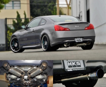 Picture of HKS 08-13 Infiniti G37 Coupe Dual Hi-Power Ti Tip Catback Exhaust (SUS304 NO COATING)
