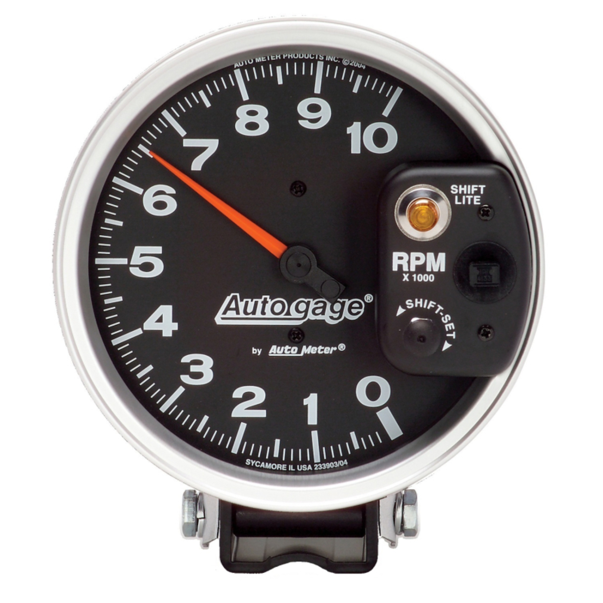 Picture of Autometer AutoGage 5in / 10k RPM / Pedestal Mount Black Tachometer w/ Shift Light