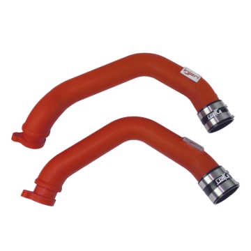 Picture of Injen 15-16 BMW M3(F80)/M4 (F82/83) 3.0L L6 Twin Turbo 2PC Aluminum Int. Charge Pipe - Wrinkle Red