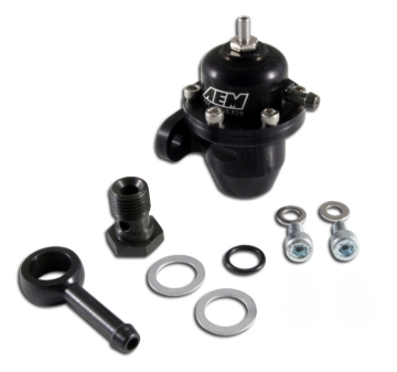 Picture of AEM 86-93 Acura / 95-98 TL / 88-91 Civic/CRX / 92-01 Prelude Black Adjustable Fuel Pressure Regulato