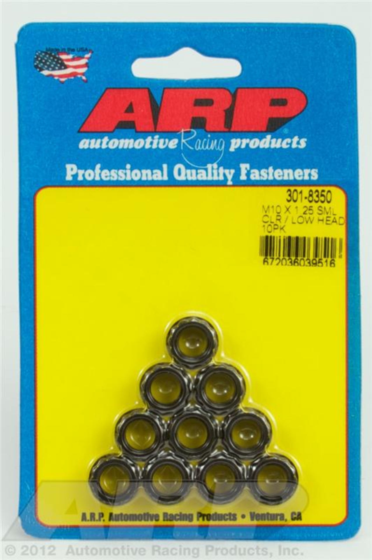 Picture of ARP M10x1.25 Sml Clr/Low Head 12PT Nut Kit 8740 Chrome Moly Black - 10 PK