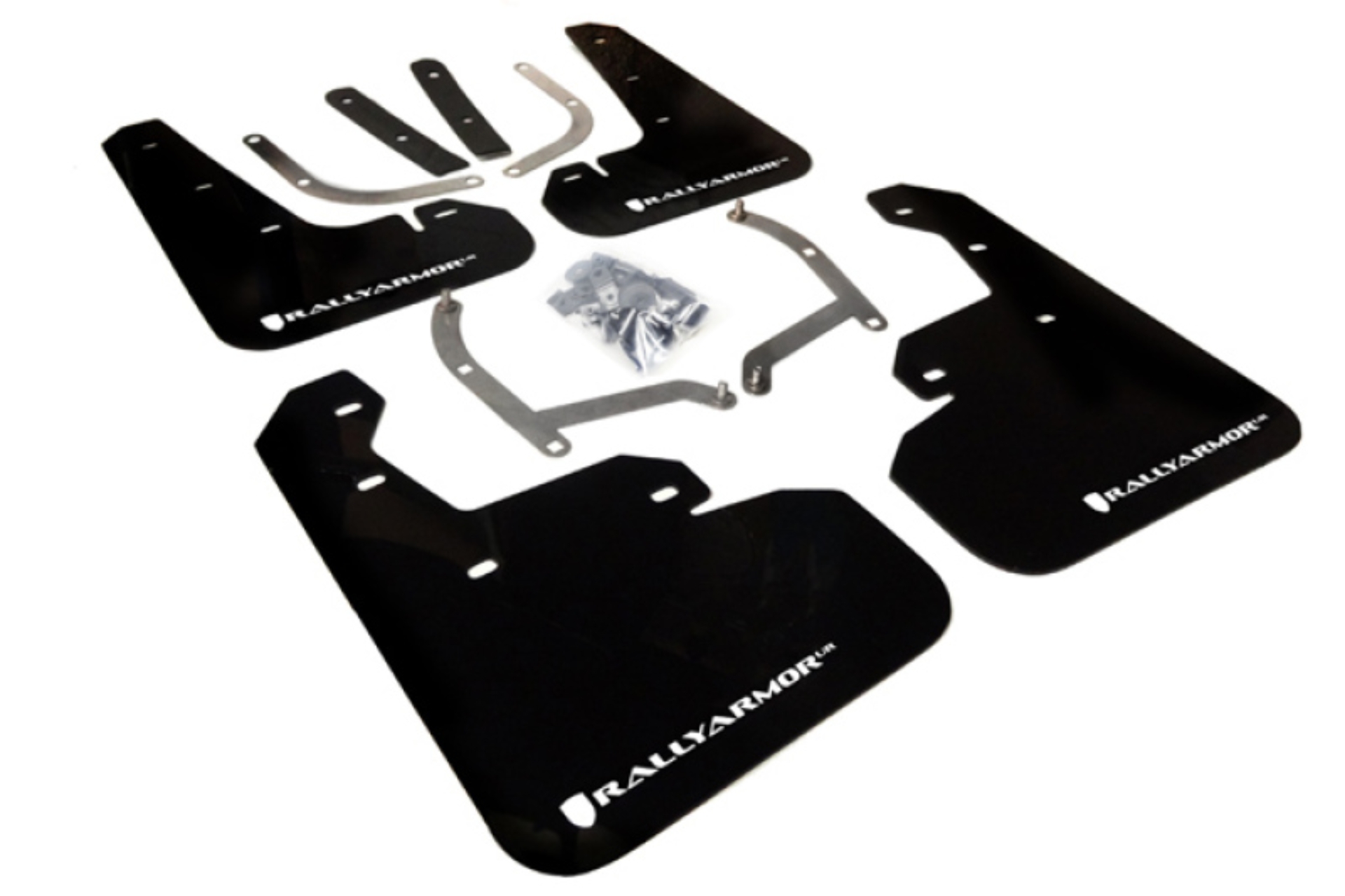 Picture of Rally Armor 17-23 Subaru Impreza 4D/5D Black UR Mud Flap w/White Logo