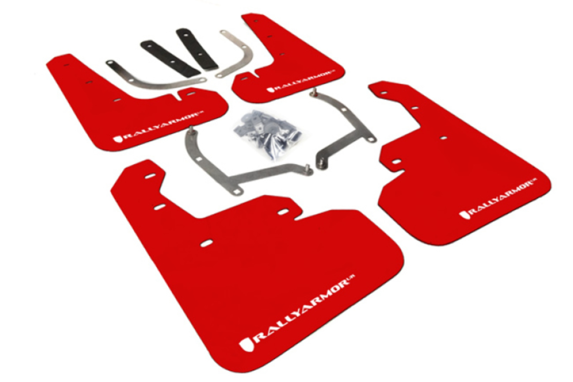 Picture of Rally Armor 17-23 Subaru Impreza 4D/5D Red UR Mud Flap w/White Logo