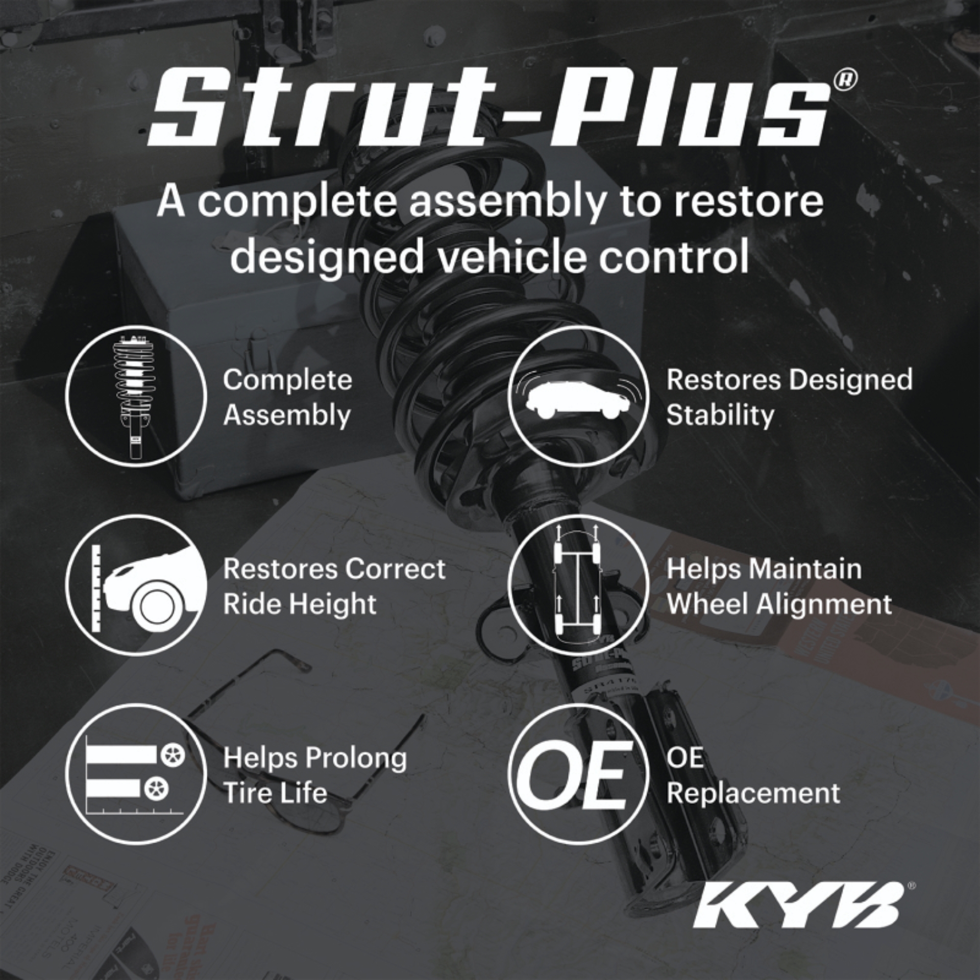 Picture of KYB Shocks & Struts Strut Plus Front 2005-2014 Nissan Front 2wd V6