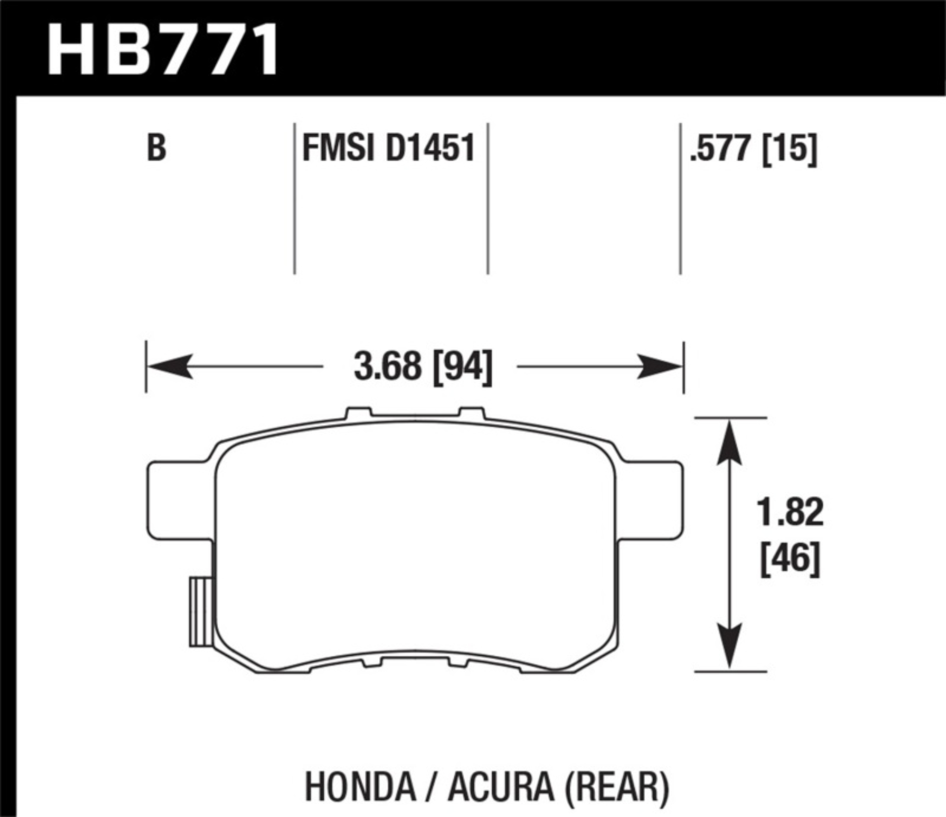 Picture of Hawk 08-16 Honda Accord High Performance Street 5.0 Rear Brake Pads