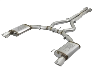 Picture of aFe MACHForce XP 3in 304 SS Cat-Back Exhausts w/ Polished Tips 15-17 Ford Mustang GT V8-5.0L/V6-3.7L
