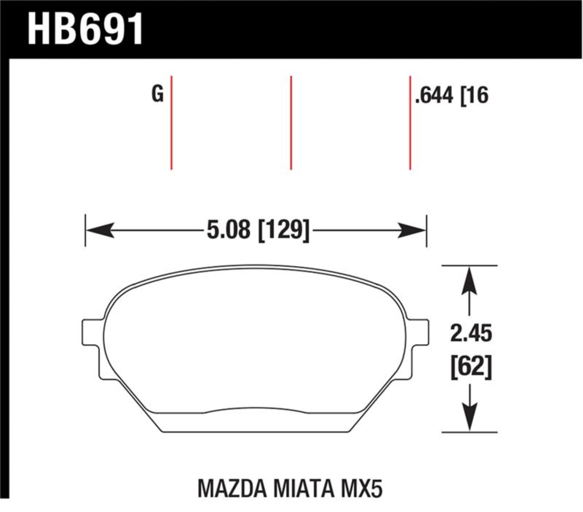 Picture of Hawk 06-14 Mazda MX-5 DTC-60 Race Front Brake Pads