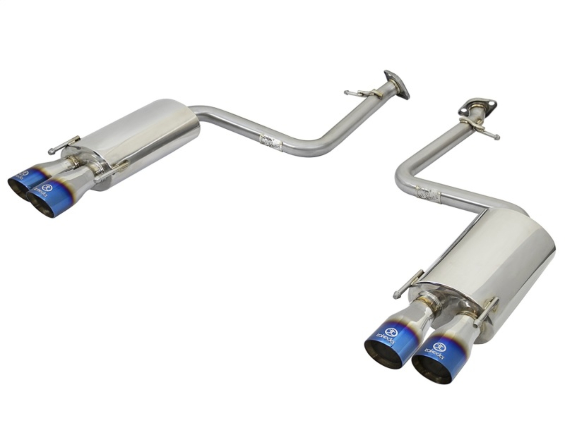 Picture of aFe Takeda 16-17 Lexus RC 200T 2.0L (t) 2in. SS Axle-Back Exhaust System w/Polished Blue Tips