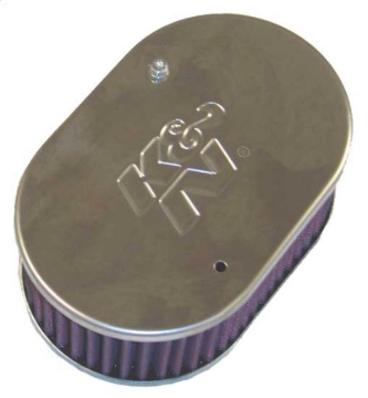 Picture of K&N Universal Custom Air Filter - Oval Shape 2in Neck Flange / 5.25in ID / 2.5in Height - Red