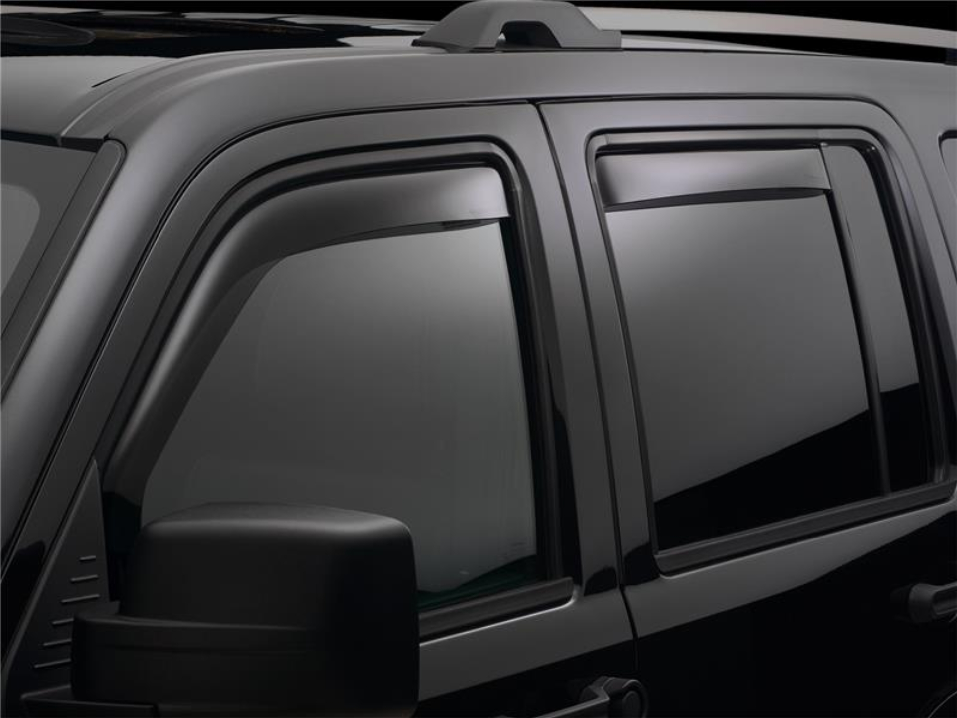Picture of WeatherTech 2014+ Nissan Rogue Front and Rear Side Window Deflectors - Dark Smoke