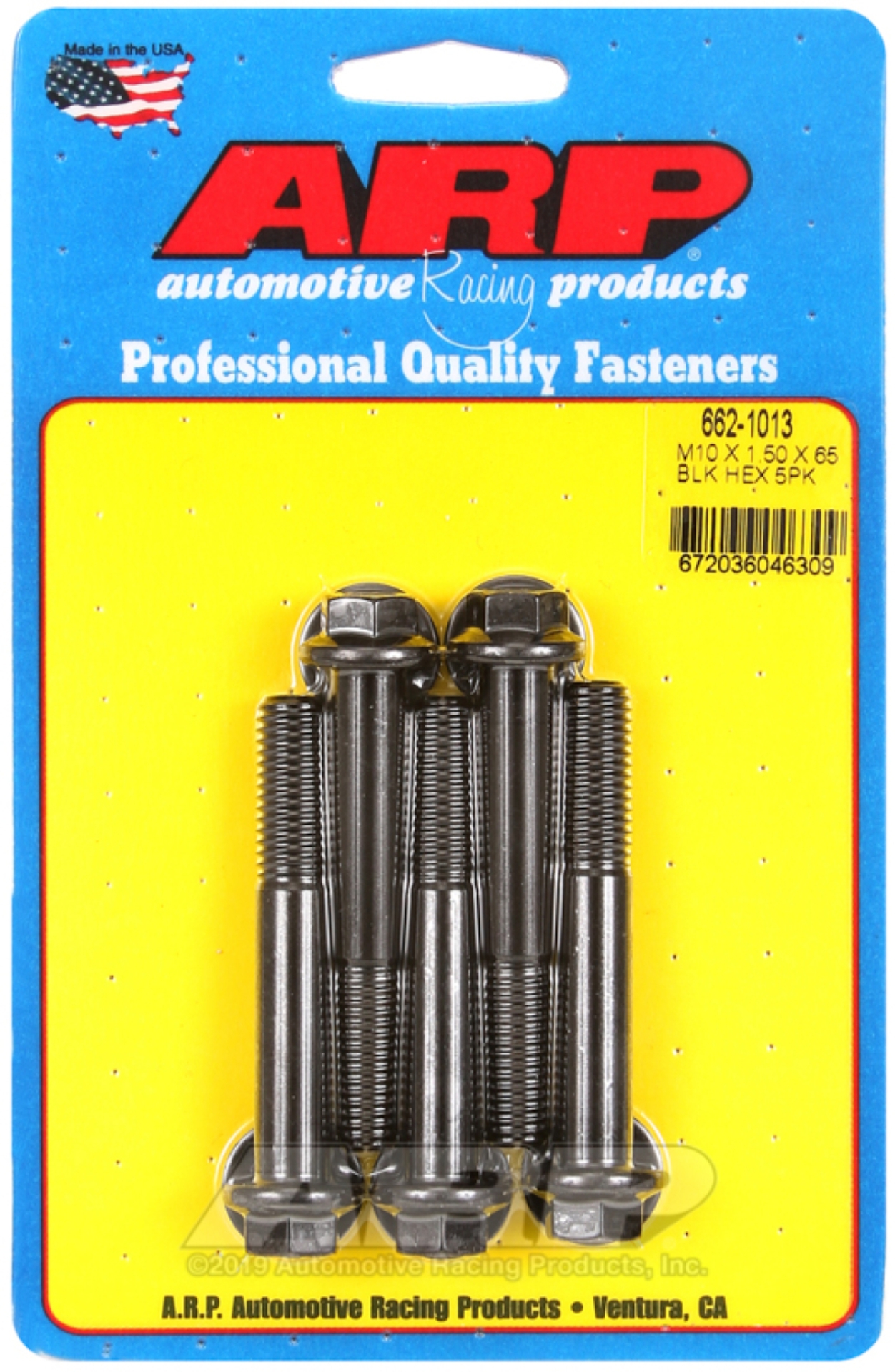 Picture of ARP M10 x 1.50 x 65 Hex Black Oxide Bolts (5/pkg)