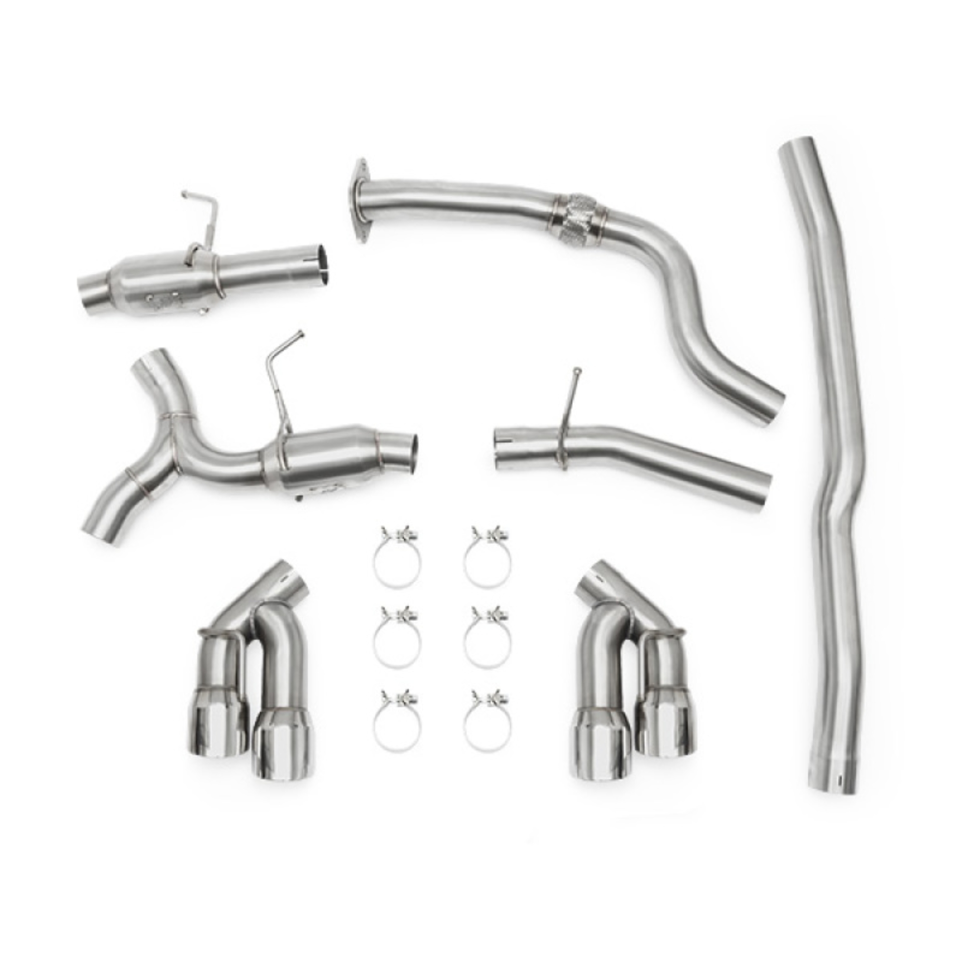 Picture of Mishimoto 2016+ Chevrolet Camaro 2.0T Quad Polished Tip Cat-Back Exhaust