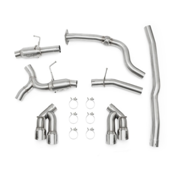 Picture of Mishimoto 2016+ Chevrolet Camaro 2.0T Quad Polished Tip Cat-Back Exhaust