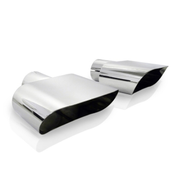 Picture of Stainless Works, C4 Corvette wide oval stainless steel slash style tips.