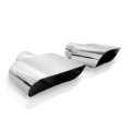 Picture of Stainless Works, C4 Corvette wide oval stainless steel slash style tips.