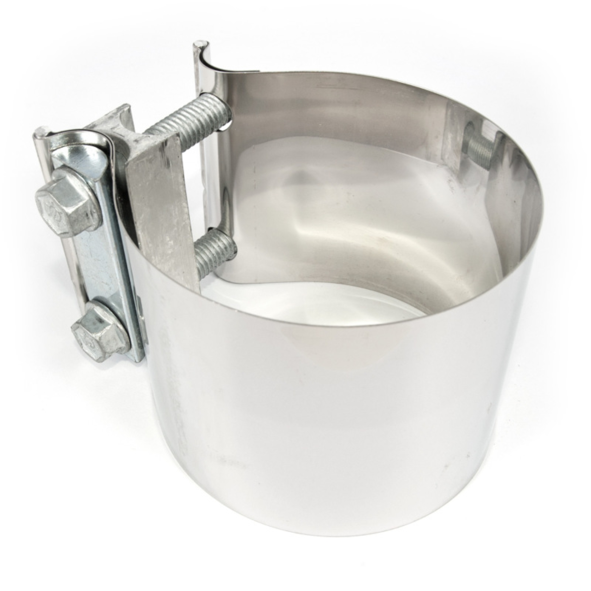 Picture of Stainless Works, 2-1/4" ID wide accuseal thick high torque band clamp kit.