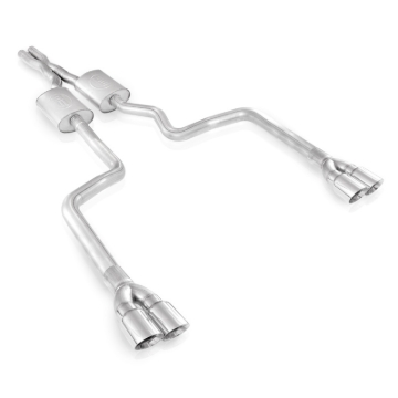 Picture of Stainless Works Dodge Challenger Dual Exhaust.