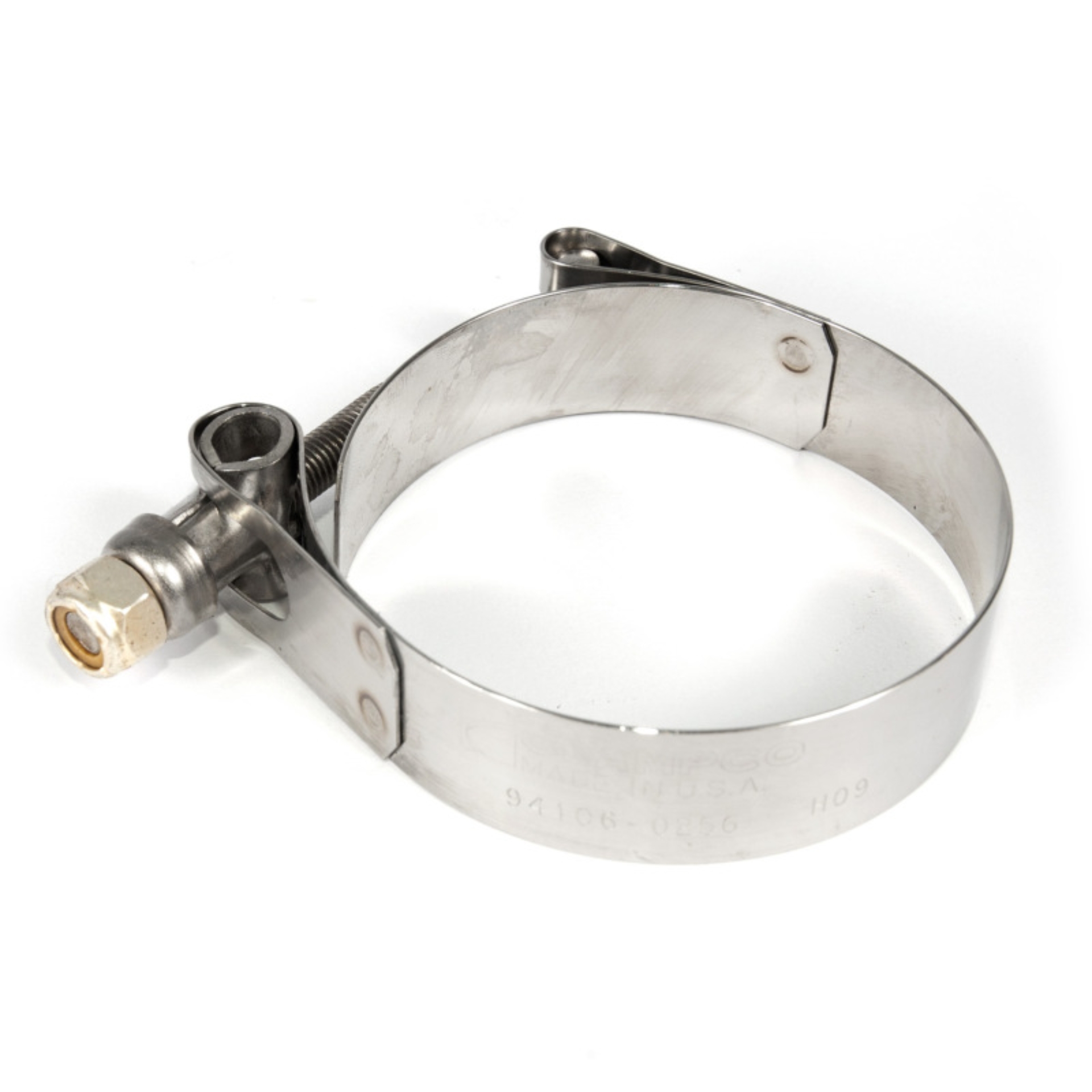 Picture of Stainless Works, 2" ID stainless steel single band clamp.