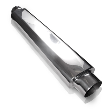 Picture of Stainless Works, Smooth oval 304 stainless steel style muffler.