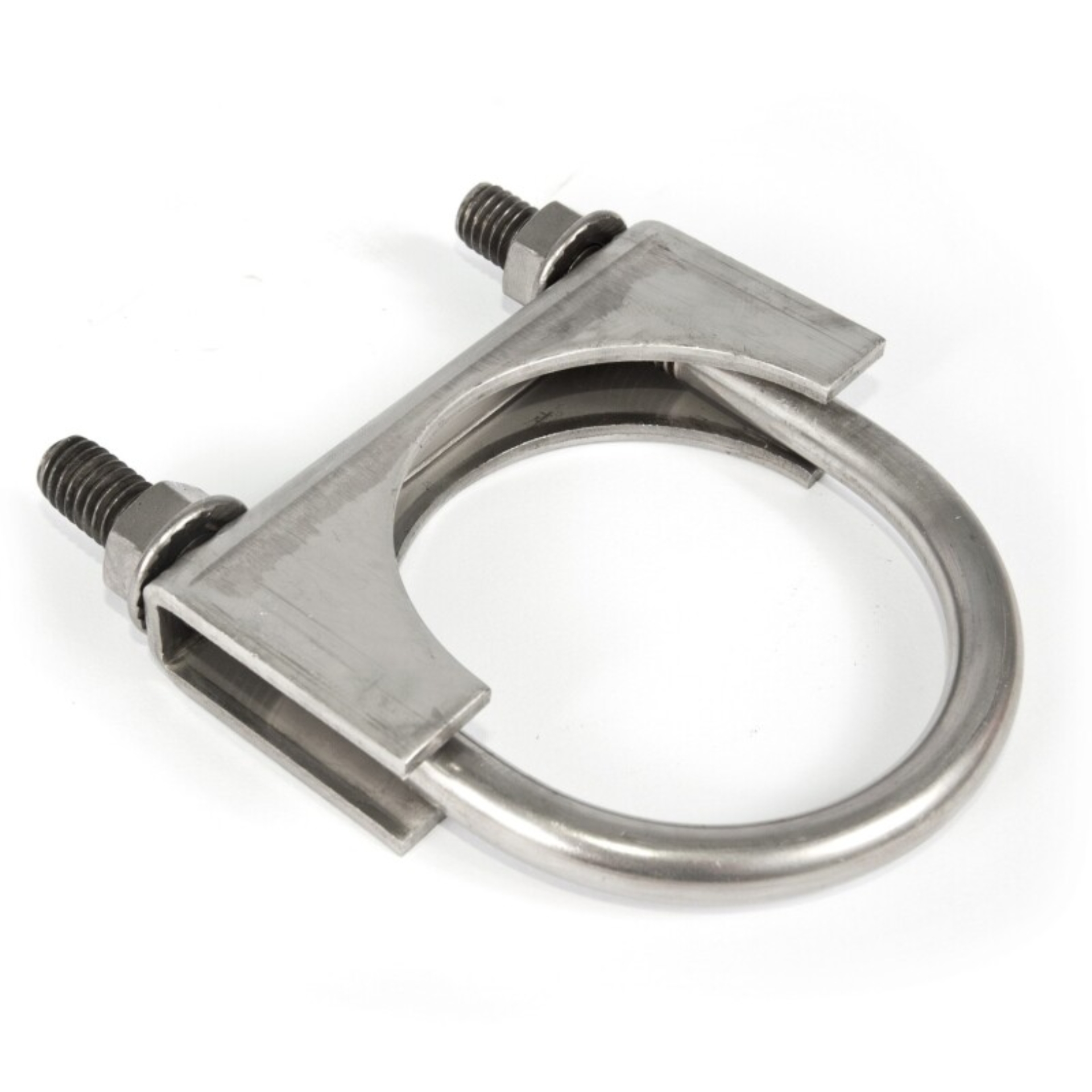 Picture of Stainless Works, 3-1/2" ID 304 stainless steel saddle clamp.