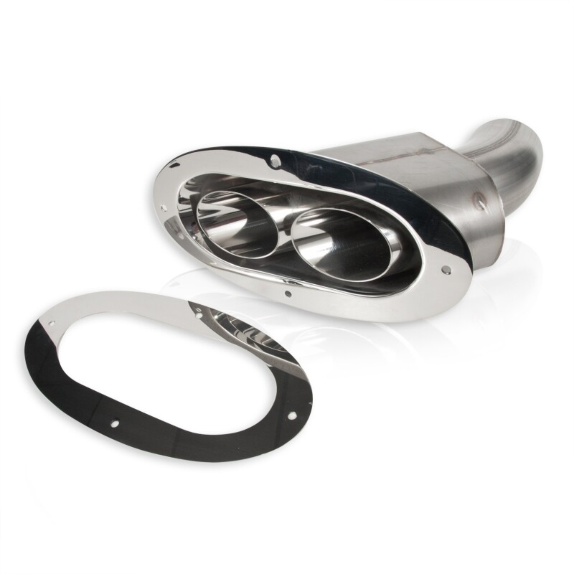 Picture of Stainless Works, Truck through body exhaust stainless steel big oval style tip.