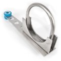 Picture of Stainless Works, 2-1/2" stainless steel bolt-on trick hanger with saddle clamp.