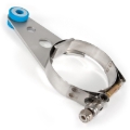 Picture of Stainless Works, 3" stainless steel bolt-on trick hanger with band clamp.