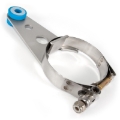 Picture of Stainless Works, 2" stainless steel bolt-on trick hanger with band clamp.