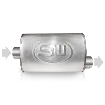 Picture of Stainless Works, Turbo chambered 304 stainless steel style muffler.