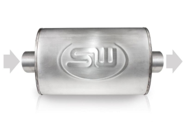 Picture of Stainless Works, Turbo S-tube 304 stainless steel style muffler.