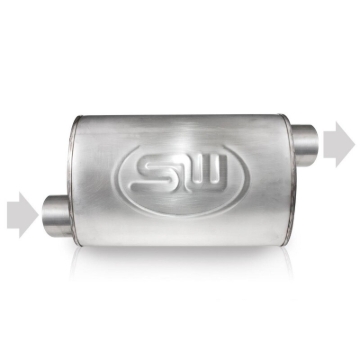 Picture of Stainless Works, Turbo chambered 304 stainless steel style muffler.