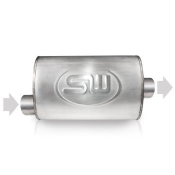 Picture of Stainless Works, Turbo S-tube 304 stainless steel style muffler.